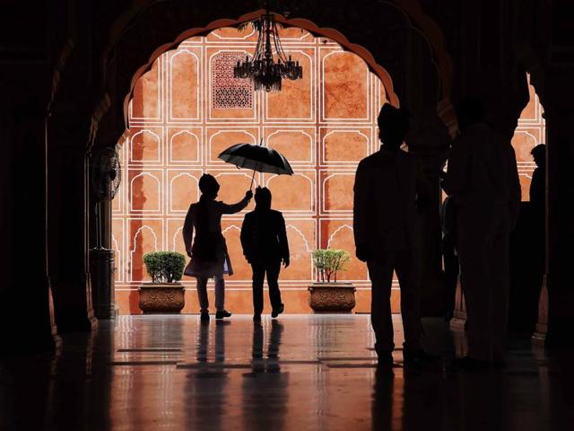 Guests at the City Palace for Padmanabh Singh’s 18th birthday celebrations, in Jaipur. (Himanshu Vyas/HT Photo) 