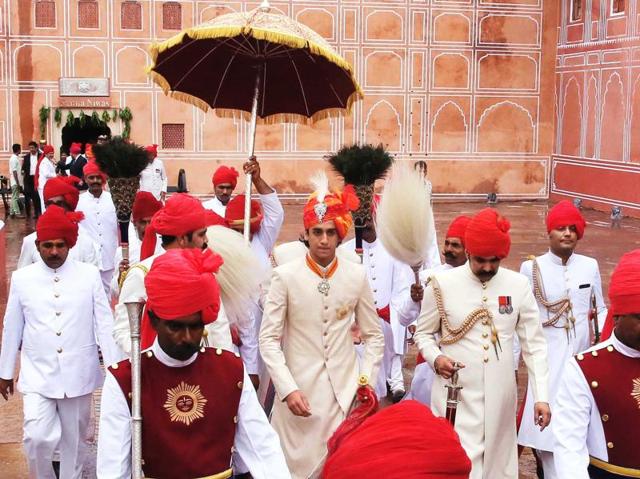 Padmanabh Singh at his 18th birthday celebration, at the City Palace in Jaipur. (Himanshu Vyas/HT Photo) 
