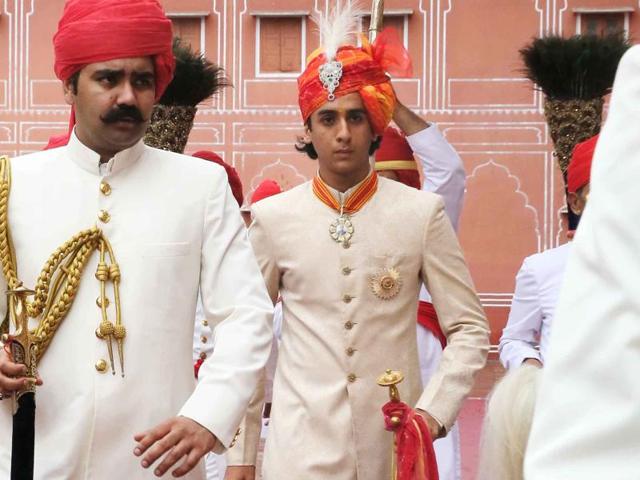 Padmanabh Singh at his 18th birthday celebration, which was marked with traditional rituals at the City Palace in Jaipur. (Himanshu Vyas/HT Photo) 