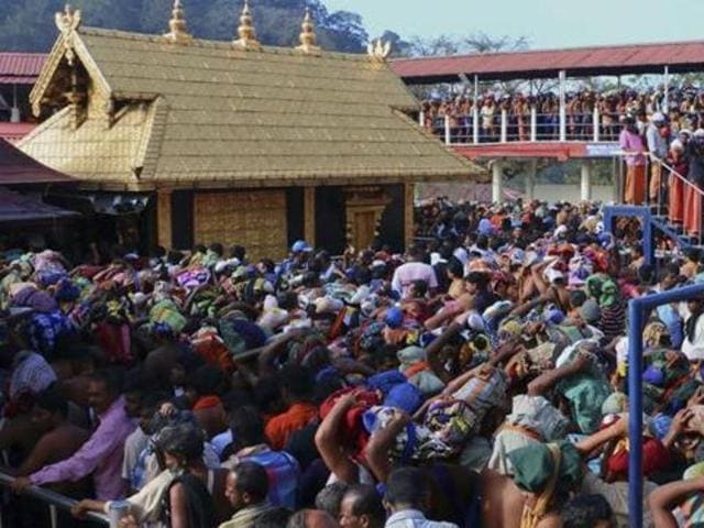 The deity at the Sabarimala temple in Kerala is considered a ‘nitya brahmachari’ (eternal celibate), and hence the entry women of procreative age is banned. (AP) The deity at the Sabarimala temple in Kerala is considered a ‘nitya brahmachari’ (eternal celibate), and hence the entry women of procreative age is banned. (AP)