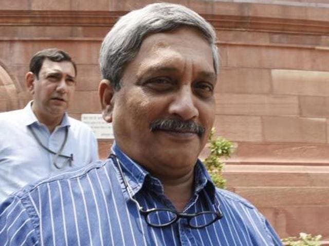 Union defence minister Manohar Parrikar attends the parliament session in New Delhi.(Sonu Mehta/HT File Photo)