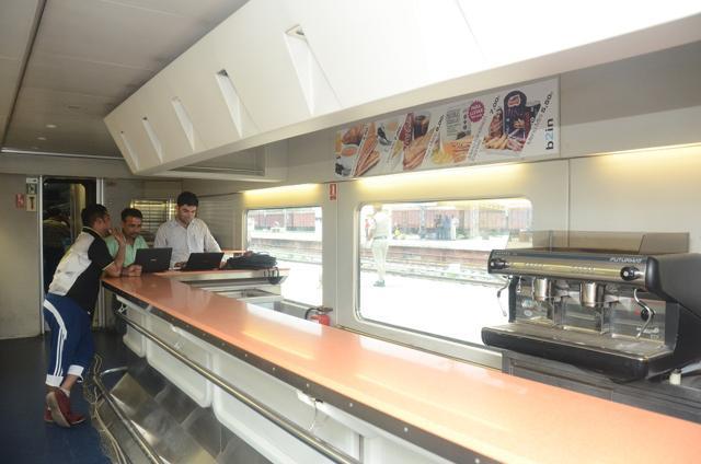 The Talgo coaches comprise of two executive class cars, four chair cars, a cafeteria, a power car and a tail-end car.