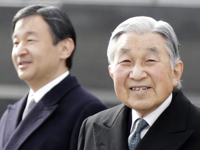 File photo of Japan's Emperor Akihito and Empress Michiko near the Imperial Villa in Hayama, near Tokyo. Japan’s public television said on Wednesday Akihito has expressed his intention to retire while still alive. NHK said the Emperor conveyed his hopes to relinquish his title to Crown Prince Naruhito within the next few years. (AP) File photo of Japan's Emperor Akihito and Empress Michiko near the Imperial Villa in Hayama, near Tokyo. Japan’s public television said on Wednesday Akihito has expressed his intention to retire while still alive. NHK said the Emperor conveyed his hopes to relinquish his title to Crown Prince Naruhito within the next few years. (AP)