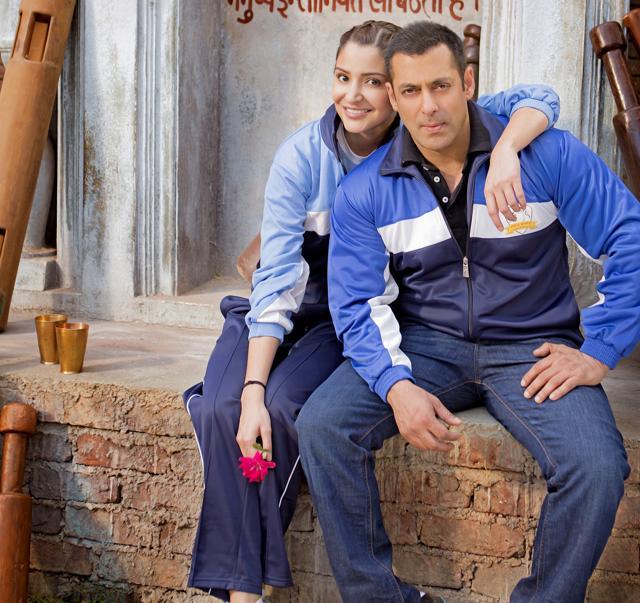 Anushka Sharma and Salman Khan on the sets of Sultan. Anushka Sharma and Salman Khan on the sets of Sultan.