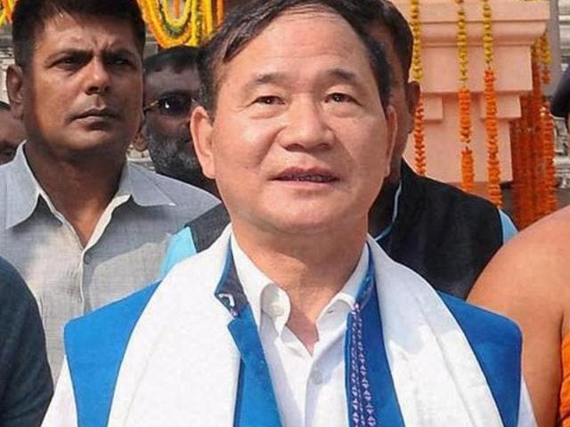 File photo of Nabam Tuki, who was reinstated as chief minister of Arunachal Pradesh on July 13, 2016, following the SC quashing all decisions of the governor which had precipitated his fall in December, 2015.(PTI)