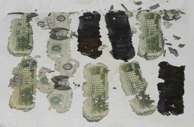 Some of the stolen $20 bills taken by a hijacker “DB Cooper” found in Oregon, US, by a young boy in 1980 (Reuters file photo)