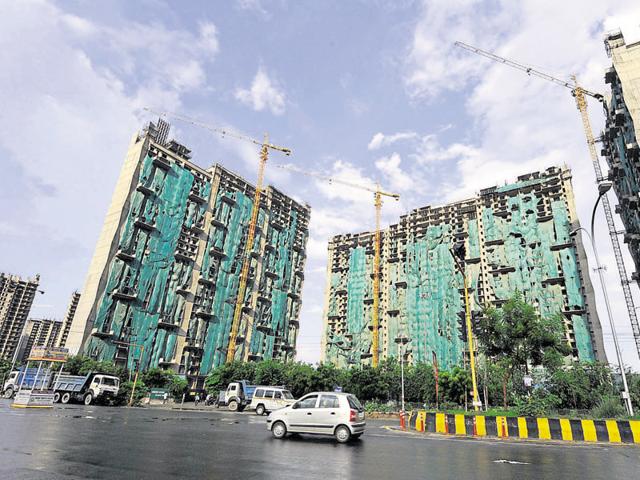 Allahabad high court on June 30, 2014 had ordered a stay on construction of group housing projects --Amrapali Heart Beat City, Lotus 300, Greater Value Sharnam and Sunworld Vanalika. (Sunil Ghosh/HT) Allahabad high court on June 30, 2014 had ordered a stay on construction of group housing projects --Amrapali Heart Beat City, Lotus 300, Greater Value Sharnam and Sunworld Vanalika. (Sunil Ghosh/HT)