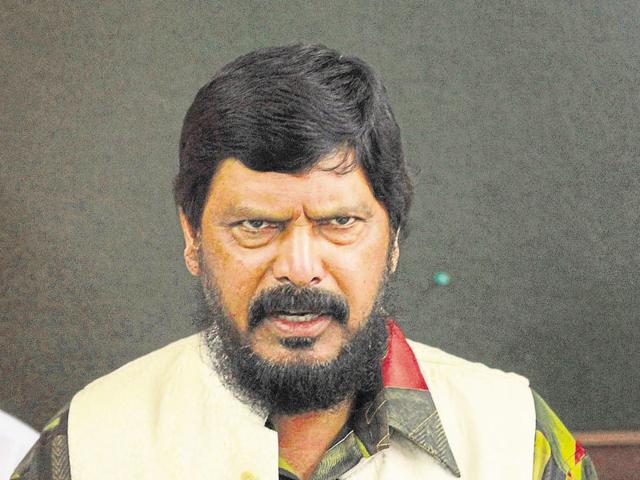 Junior social justice minister Ramdas Athawale said the main reason for atrocities against Dalits is inter-caste love affairs and marriages. This is not liked by the upper caste.(HT File Photo)