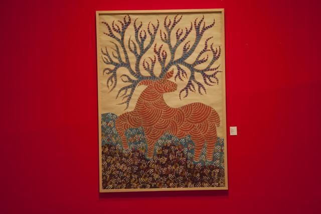 Jangarh Singh Shyam’s Barasingha (Photo: Nancy Adajania) Jangarh Singh Shyam’s Barasingha (Photo: Nancy Adajania)