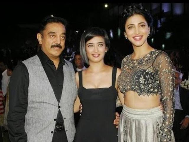 Kamal Haasan with daughters Akshara and Shruti collaborating. (YouTube)