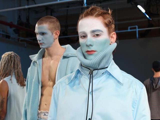 Rio Uribe torched the runway show model for his latest presentation; his models, all cast via social media, strolled around the studio for an hour instead of walking a short showcase. (Instagram) Rio Uribe torched the runway show model for his latest presentation; his models, all cast via social media, strolled around the studio for an hour instead of walking a short showcase. (Instagram)