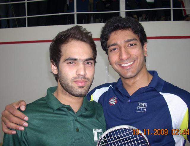 Gaurav Nandrajog (right) with Pakistan squash player Farhan Mehboob. (SRFI) Gaurav Nandrajog (right) with Pakistan squash player Farhan Mehboob. (SRFI)