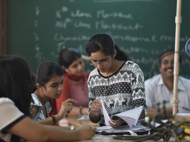 From this academic session, the NCWEB -- which offers courses only for women students -- has added 12 new centres adding around 5,700 more seats to its undergraduate courses. (Saumya Khandelwal/Hindustan Times) From this academic session, the NCWEB -- which offers courses only for women students -- has added 12 new centres adding around 5,700 more seats to its undergraduate courses. (Saumya Khandelwal/Hindustan Times)