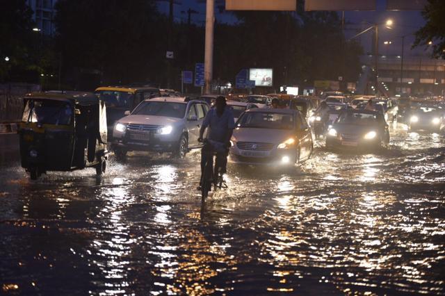 A traffic jam at the ITO crossing after rains waterlogged several areas in New Delhi. (Raj K Raj/) A traffic jam at the ITO crossing after rains waterlogged several areas in New Delhi. (Raj K Raj/)