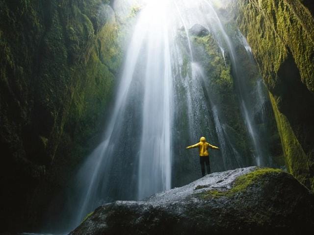 Globe-trotting German part-time photographer Daniel Ernst shoots take him deep into nature to shoot , like Iceland’s Gljúfrabúi waterfall, which has a width of 25 metres and a drop of 60 metres.  (Instagram) 
