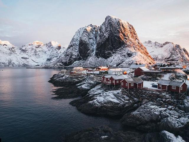 No matter what the season, he’s happy to explore even the most remote of places, like the small fishing village of Hamnøy on the Norwegian Lofotens islands. (Instagram) 