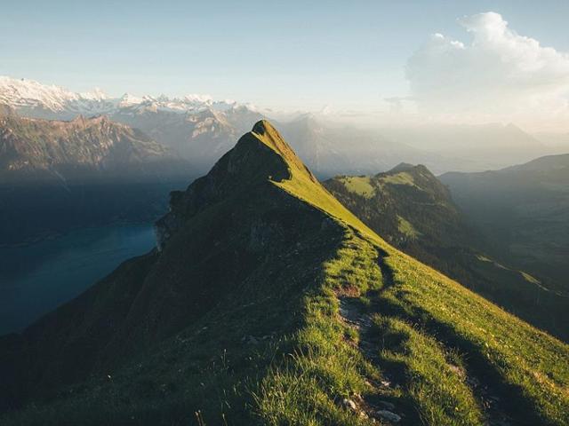 Ernst’s shot of this grassy ridge line in Switzerland, which he took on a roadtrip around the country, received over 33,000 likes on Instagram. (Instagram) 