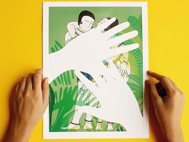 An pop-up style art project juxtaposes Khajuraho paintings with modern-day censorship issues.