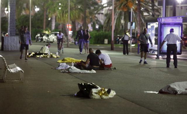 Bodies are seen on the ground after at least 30 people were killed in Nice, France. (REUTERS) Bodies are seen on the ground after at least 30 people were killed in Nice, France. (REUTERS)