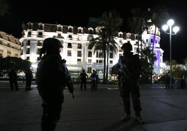 French soldiers secure the street after the Nice attack. (REUTERS) French soldiers secure the street after the Nice attack. (REUTERS)