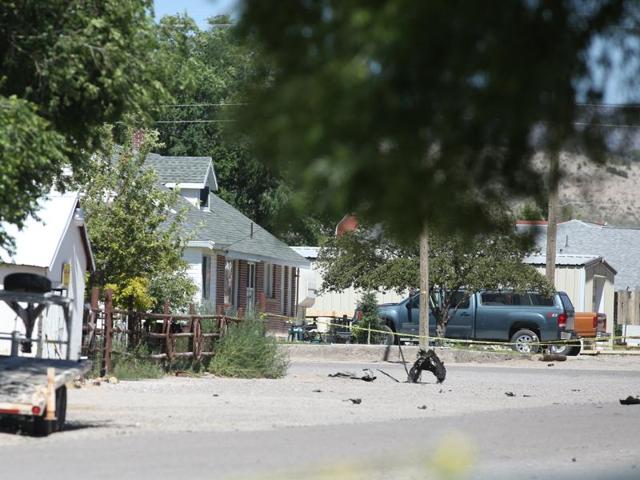 Shrapnel from a Wednesday night bombing that killed one person sits on a street in Panaca, Nevada, July 14, 2016. (AP Photo) Shrapnel from a Wednesday night bombing that killed one person sits on a street in Panaca, Nevada, July 14, 2016. (AP Photo)