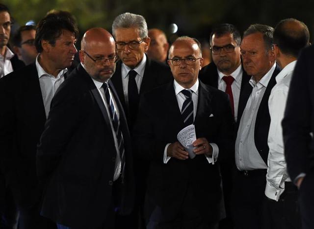 French interior minister Bernard Cazeneuve (centre) arrives to speak to the media in Nice. (AFP) French interior minister Bernard Cazeneuve (centre) arrives to speak to the media in Nice. (AFP)
