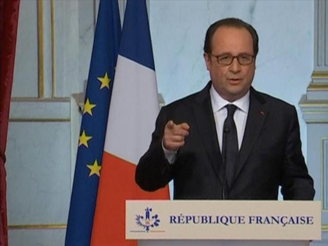 A still image from video shows French President Francois Hollande giving a statement following the attack in Nice.(REUTERS)