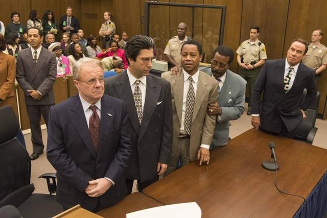 Nathan Lane as F. Lee Bailey, David Schwimmer as Robert Kardashian, Cuba Gooding, Jr. as O.J. Simpson, Courtney B. Vance as Johnnie Cochran, John Travolta as Robert Shapiro. (FX) Nathan Lane as F. Lee Bailey, David Schwimmer as Robert Kardashian, Cuba Gooding, Jr. as O.J. Simpson, Courtney B. Vance as Johnnie Cochran, John Travolta as Robert Shapiro. (FX)