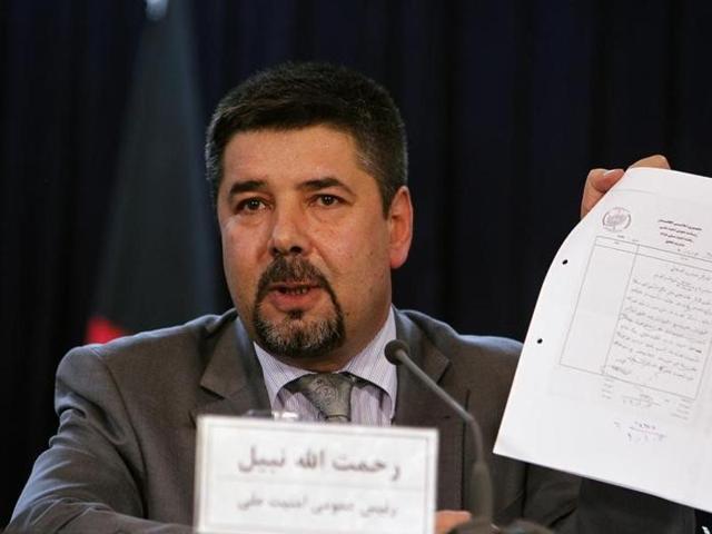 Rahmatullah Nabil, former head of Afghanistan's National Directorate Of Security (NDS), shows a paper during a joint news conference in Kabul. (Reuters file) Rahmatullah Nabil, former head of Afghanistan's National Directorate Of Security (NDS), shows a paper during a joint news conference in Kabul. (Reuters file)