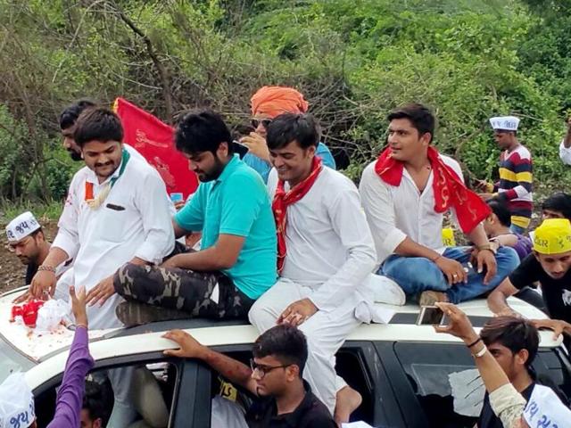 Hardik Patel was released from Lajpore Central Jail in Surat.(Siddharaj Solanki /HT Photo)