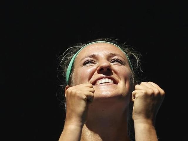 Victoria Azarenka of Belarus returns in the third round match . (AP) Victoria Azarenka of Belarus returns in the third round match . (AP)