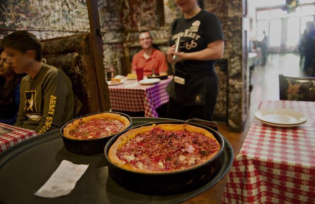 You haven’t truly experienced Chicago if you haven’t tried the Deep Dish Pizza. The crunchy deep pie-like crust oozes mozzarella cheese. (Getty Images) You haven’t truly experienced Chicago if you haven’t tried the Deep Dish Pizza. The crunchy deep pie-like crust oozes mozzarella cheese. (Getty Images)