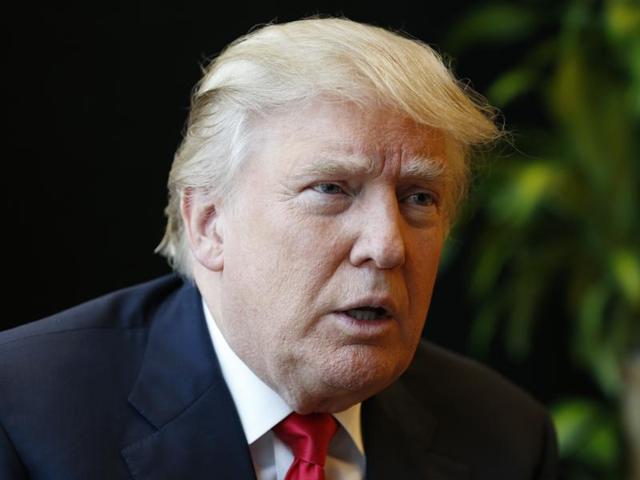 Republican presidential candidate Donald Trump speaks during an interview after a rally in Virginia Beach.(AP File Photo)