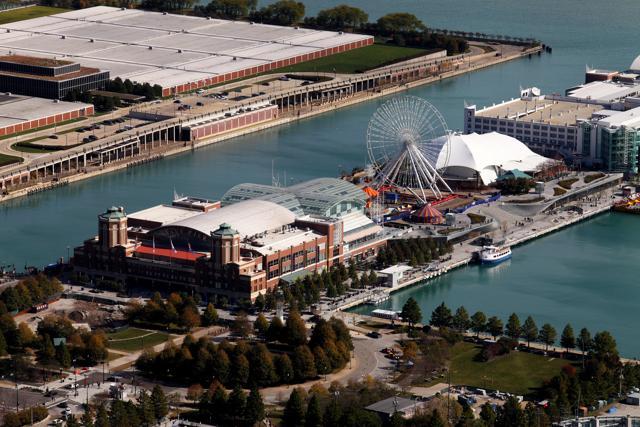 Once a Lake Michigan dock and warehouse, the Navy Pier, is now one of the liveliest spots in the city, with a bevy of restaurants and places to shop. (Getty Images) Once a Lake Michigan dock and warehouse, the Navy Pier, is now one of the liveliest spots in the city, with a bevy of restaurants and places to shop. (Getty Images)