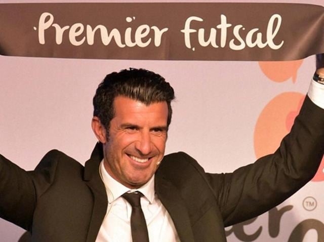 Luis Figo pose for media during the announcement of Premier Futsal league in Mumbai. (PTI Photo) Luis Figo pose for media during the announcement of Premier Futsal league in Mumbai. (PTI Photo)