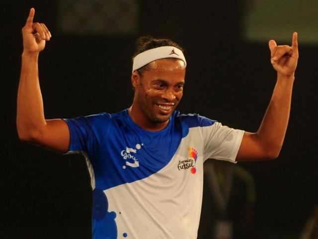 Goa 5's Ronaldhinio celebrates after scoring a goal against Bengaluru 5's during Premier Futsal. (AFP Photo) Goa 5's Ronaldhinio celebrates after scoring a goal against Bengaluru 5's during Premier Futsal. (AFP Photo)