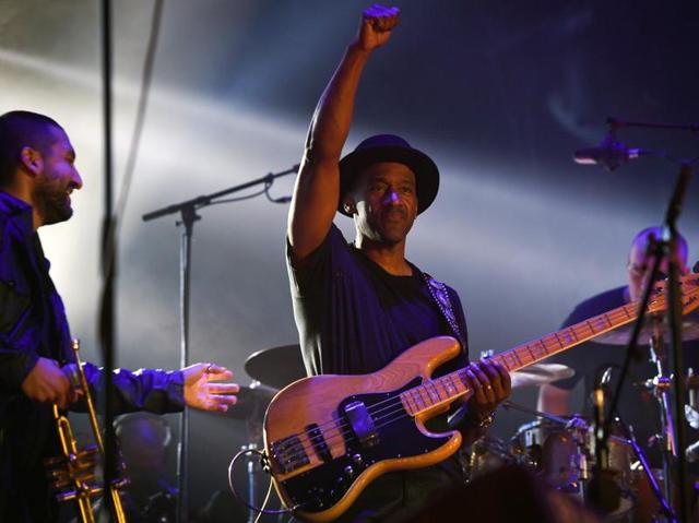 French-Lebanese musician Ibrahim Maalouf (L) and US jazz musician and bass guitarist Marcus Miller (R). (AFP) French-Lebanese musician Ibrahim Maalouf (L) and US jazz musician and bass guitarist Marcus Miller (R). (AFP)