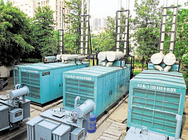 According to official figures, nearly 20% of the city’s electricity load is borne by diesel gensets.(HT File) According to official figures, nearly 20% of the city’s electricity load is borne by diesel gensets.(HT File)
