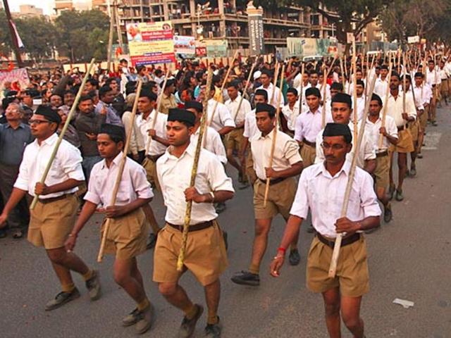 RSS functionaries say the Sangh is bothered by the sway communist ideologies have over student bodies in universities and colleges. To counter this, cadres have been instructed to challenge the Left on its turf.(AP File Photo)