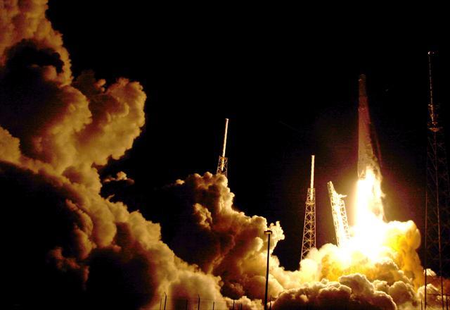 The Falcon 9 SpaceX rocket lifts off from launch complex 40 at the Cape Canaveral Air Force Station. (AP Photo) The Falcon 9 SpaceX rocket lifts off from launch complex 40 at the Cape Canaveral Air Force Station. (AP Photo)