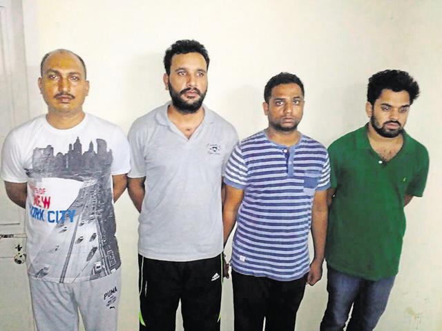 The accused, Mukesh Kumar Meena, Abhinav Kumar, Aniket Dhamle and Gajraj Singh. The accused, Mukesh Kumar Meena, Abhinav Kumar, Aniket Dhamle and Gajraj Singh.