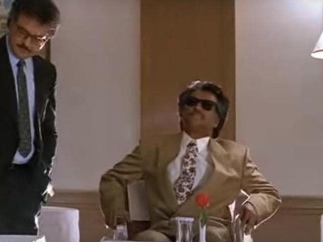 In Annamalai (1992), don’t miss his former Western suit look. In Annamalai (1992), don’t miss his former Western suit look.