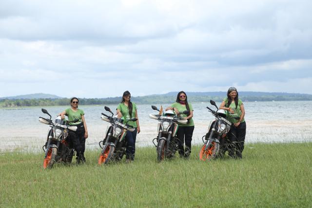 (Left to right) Khyati Desai, Yugma Desai, Sarika Mehta and Duriya Tapiya of Biking Queens. (Instinct Films)