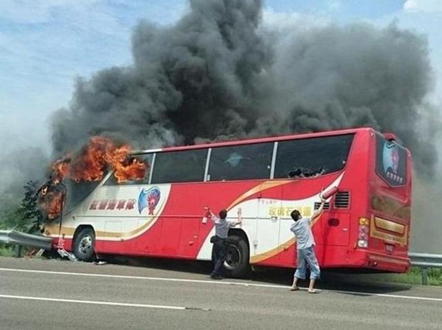 Taiwanese media reports said 26 people were killed after a tour bus burst into flames on a busy highway. (Picture courtesy: Twitter) Taiwanese media reports said 26 people were killed after a tour bus burst into flames on a busy highway. (Picture courtesy: Twitter)