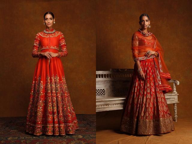 The many shades of sunset red seem to be on Reyu Taandon’s collection moodboard. The many shades of sunset red seem to be on Reyu Taandon’s collection moodboard.