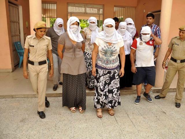 A gang of suspected Romanian nationals allegedly involved in thefts across the country was busted in Faridabad on Tuesday. The suspects, three men and four women, were operating from a Paharganj hotel in New Delhi. A gang of suspected Romanian nationals allegedly involved in thefts across the country was busted in Faridabad on Tuesday. The suspects, three men and four women, were operating from a Paharganj hotel in New Delhi.