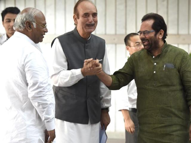 PM Narendra Modi with key Union minister and leaders of the Opposition during an all-party meeting ahead of the monsoon session at Parliament House in New Delhi on Sunday. (Arvind Yadav / HT photo) PM Narendra Modi with key Union minister and leaders of the Opposition during an all-party meeting ahead of the monsoon session at Parliament House in New Delhi on Sunday. (Arvind Yadav / HT photo)