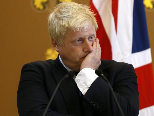 Britain's foreign secretary Boris Johnson listens as US secretary of state John Kerry speaks during a press conference at the Foreign Office in London on Tuesday. (Reuters) Britain's foreign secretary Boris Johnson listens as US secretary of state John Kerry speaks during a press conference at the Foreign Office in London on Tuesday. (Reuters)