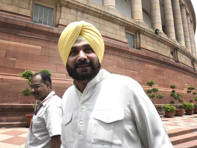 BJP’s Navjot Singh Sidhu quit Rajya Sabha on Monday, the first day of Parliament’s monsoon session.(Sonu Mehta/HT Photo)