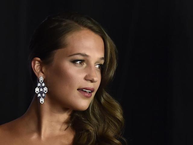 Alicia Vikander, who plays a CIA agent in the new Jason Bourne movie, attends the premiere in Las Vegas. (AFP) 
